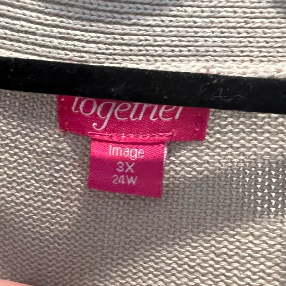 TOGETHER open taupe cardigan  LG  / XL - Picture 8 of 8